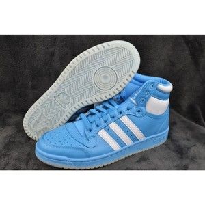New Adidas Originals Top Ten Hi Sky Rush UNC Blue Leather Shoes GW1616 Size 11